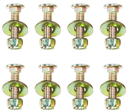 3/8 x 1-1/2 Carriage Bolt of Square Neck and Nylon Lock nut Large Size Washer Assortment Kit by Color Galvanization,Carbon Steel,Grade 2.(8pcs Pack) by metalsuberg