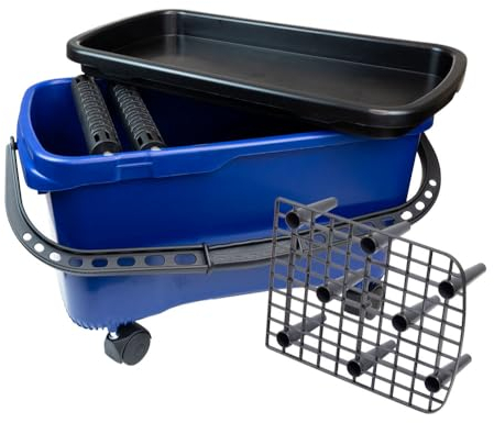 Karl Dahm® Waschset Waschboy mit Eimer, Rädern, Rollen, Deckel und Gitter I Das perfekte Set um Fliesen zu waschen, reinigen I Art. 12786