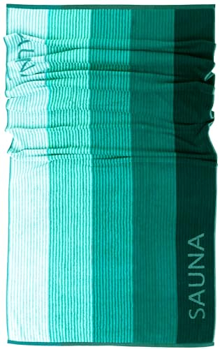 Lashuma Saunahandtuch groß für Damen und Herren 85x200 cm, Helsinki Saunatuch XXL Türkis - Grün