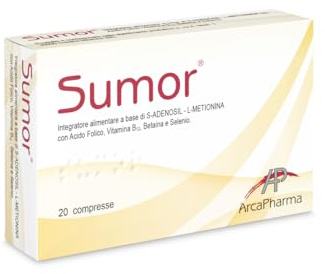 Sumor: Integratore naturale a base di SAMe, betaina e vitamine del gruppo B. Aiuta a migliorare l'umore, ridurre lo stress e aumentare l'energia.