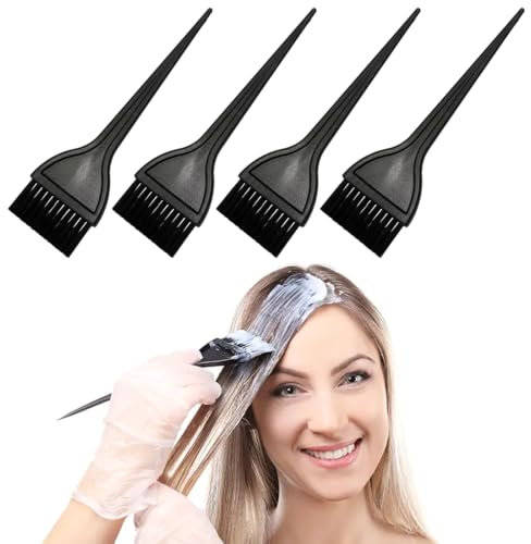 WUSJCOF 4 pezzi Spazzole per Colorare Capelli, Tinture Capelli, Pettini Tingere Capelli a Doppia Faccia Saloni Tintura Colorazione Capelli fai da te, tinta capelli, smacchiatore (Nero)