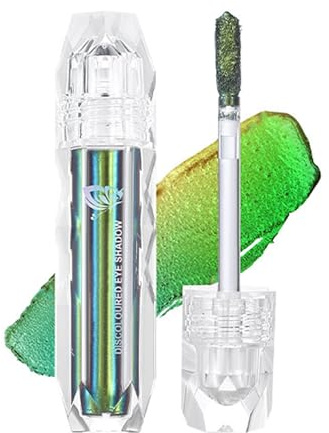 Ombretto liquido camaleonte, verde metallizzato Changing Liquid Eyeshadow, durevole e impermeabile, ombretto glitterato, trucco olografico, effetto cangiante