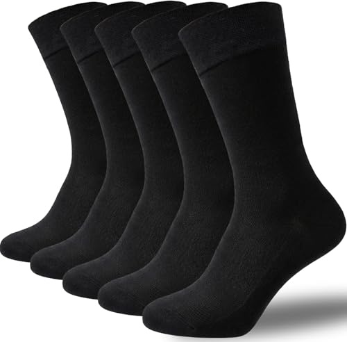 VoJoPi Mens Cotton Socks 5/10 Pairs, Breathable Crew Dress Socks | Premium Combed Cotton Socks, Comfortable Soft & Lightweight for Business, Daily & Casual Wear