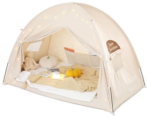 Hommi Lovvi Tenda per letto singolo per bambini, tenda oscurante per interni con baldacchino da sogno, tenda traspirante per la privacy per letti a castello, ideale per stanze con spifferi o spazi in