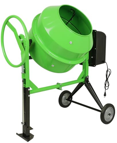 Lavoker Electric Concrete Mixer 5.0 Cu Ft 140L Power Cement Mixer 600W Wheelbarrow Mixing Machine with Stand And Wheels for Stucco, Mortar, Seed