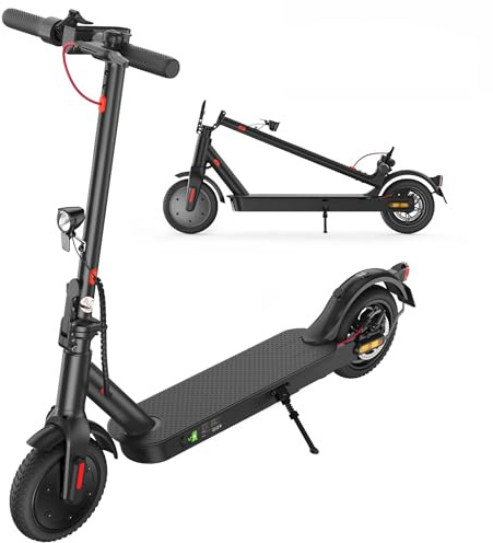 Elscooter med väggodkännande, max 30 km räckvidd, 250W motor, 20 km/h, dubbla bromssystem och fjädring, LED-ljus, för pendling, max 120 kg belastning