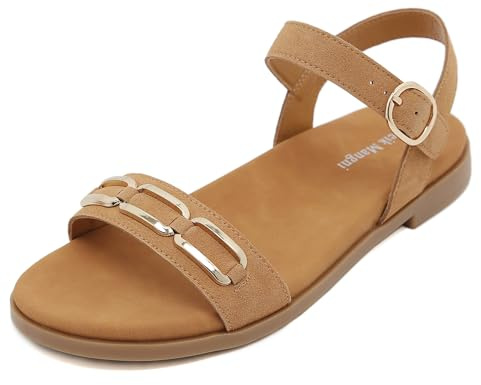 Meik Mangni Sandalias Planas Mujer Verano Ajustables cómodas y elegantes Sandalia Resistentes Antideslizante Zapatos Casuales para Uso Diario,Tallas:36-42 EU