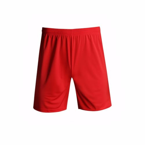 Smivibe PE Shorts Boys Sports Football Shorts Unisex Kids Running Gym Girls Activewear Shorts Quick Drying Red 3-4 Years