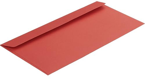 100 Stück, Farbige Briefumschläge, DIN C6/5, Haftklebung mit Abziehstreifen, Gerade Klappe, 130 g/qm Colorista, Ohne Fenster, Rot, Blanke Briefhüllen