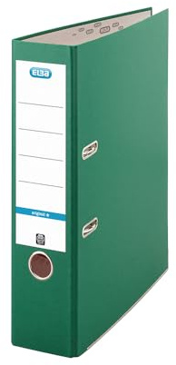 Elba A4 Lever Arch File, 570 Sheet Capacity, 80mm Spine, Strong Paperboard, Single Pack, Green – Durable Office, School & Home Filing Organiser