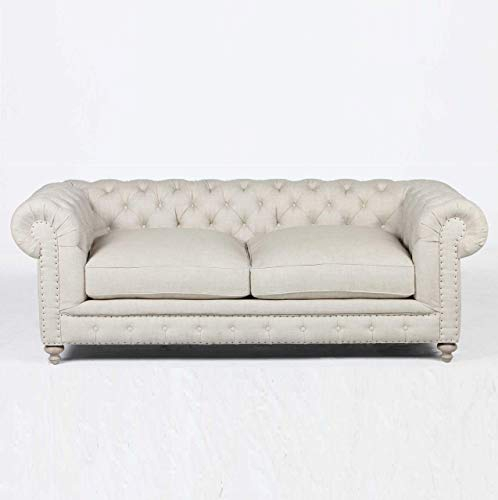 jvmoebel Luxus Chesterfield Dreisitzer Klassische Leder Polster Couch England Sitz Neu