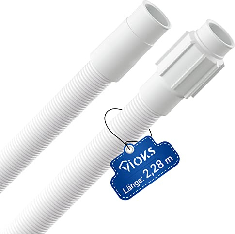 VIOKS Ablaufschlauch Waschmaschine A+ Ersatz für Whirlpool 481253029113 Bauknecht Waschmaschine Bauknecht Ersatzteile 22/24Ømm 2,28 m Whirlpool Waschmaschine Ablaufschlauch Verlängerung Abfluss