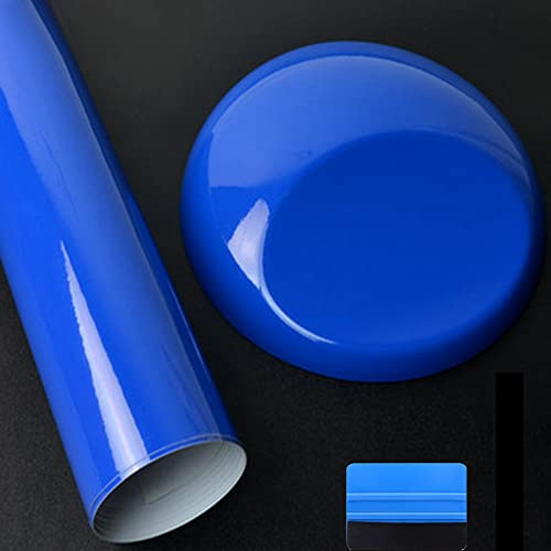 NewL High Gloss Self Adhesive Car Vinyl Wrap Film Blue 30cm x 150cm