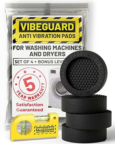 Anti Vibration Pads for Washing Machine, Fit Feet to 2.25in 4 Pack + Level