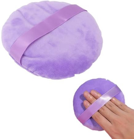 Poudreuse Puff, Ultra Large Sec Humide Double Usage Poudre Lâche Puff Lavable À L'eau Douce Et Uniformément Appliquer Puff Maquillage Puff Pour Le Maquillage Quotidien Poudre Corporelle (Violet)