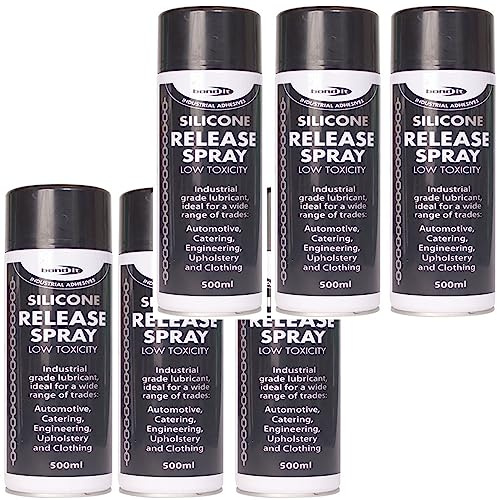 500ml Bond It Clear Silicone Release Spray Mould Releasing Multi Purpose Lubricant Motor Friction Oils Tin Extremely Flammable Aerosol 0.5 Litres Can (6)