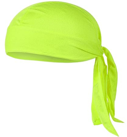 SUZALA Doo Rag que absorbe el sudor, forro refrescante para casco de rocío, transpirable, para hombres y mujeres, Verde fosforescente , talla única