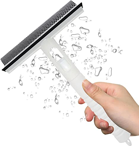 Mirror cleaner, window squeegee with spray bottle, glass wiper, shower squeegee, mirror squeegee, glass wiper for bathroom mirrors, tiles and cleaning staff