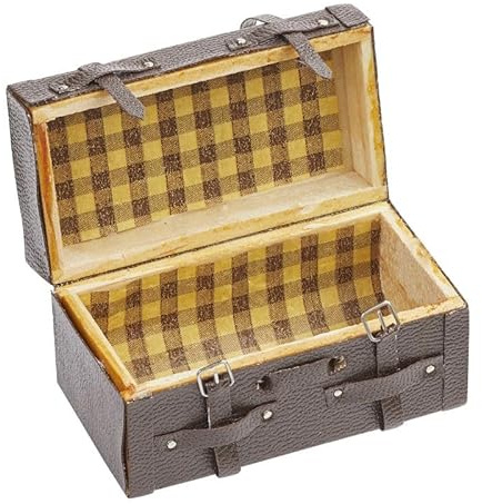 miamiXa Miniaturen für Puppenhäuser und Wichtelstuben oder Geschenkgutscheine · DIY Miniwelt · Koffer zum Öffnen 5,8 x 3 x 3,1 cm