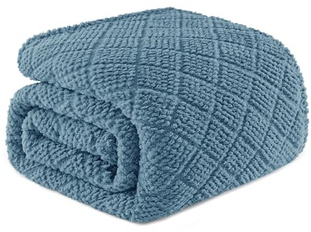 Whale Flotilla Coperta Plaid in Pile di Microfibra, Coperta Morbida, Calda e Soffice per Letto Singolo e Matrimoniale, Copridivano Leggera per Ogni Stagione, 220 x 240 cm, Blu Ardesia