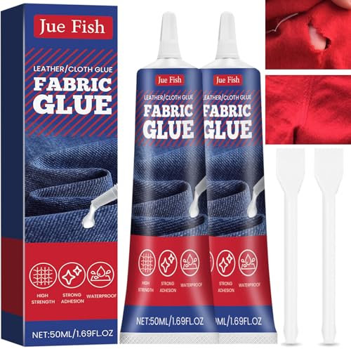 Fabric Glue, 100ml Fabric Glue for Clothes Permanent Fabric Sewing Adhesive Glue Permanent Leather Glue for Fabric Cotton Felt Doll Repair Textile