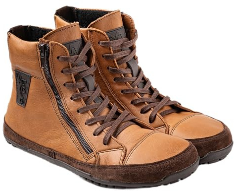Magical Shoes Barefoot Lined Lace-up Leather Winter Minimalist Half Boots, Alaskan
