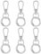 6 Stück Bnehmbare Karabinerhaken Mit Federschnallenclip Metall Karabiner Verschlüsse Schlüsselanhänger 360° Drehbare Schlüsselringring Für Diy Keychain Rucksack Kunsthandwerk（Silber）