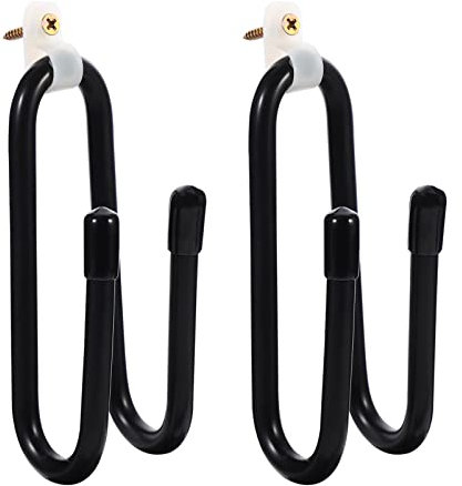 JOINPAYA 2pezzi Gancio per Chitarra Nero Vintage Rack Doppio Gancio Resistente all Usura Supporto da Parete per Chitarra e Ukulele con Viti per Installazione Facile