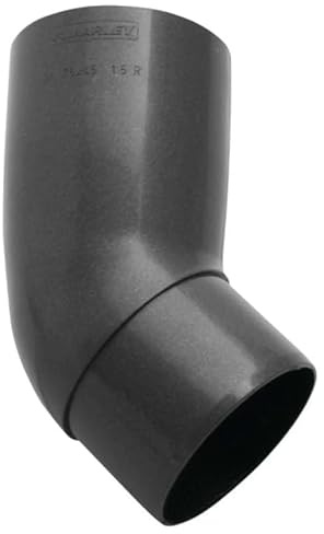 Marley Regenrinnen System Dachrinnenteile DN 75 Fallrohrsystem Farbe Anthrazit Metallic Dachrinnenset aus PVC (Rohrbogen 45°)
