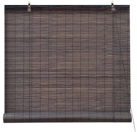 Victoria M. Klemmfix Estor Enrollable de Bambú para Interiores, Montaje sin Taladrar, para Ventanas y Puertas, 70 x 220 cm, Color Marrón Oscuro