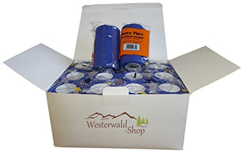 Westerwald-Shop varivendo Notizblock + 12 x Easy Flex Haftbandage Bandagen Selbshaftende Bandage Klettbandage (10cm breit (12 Stück), blau)