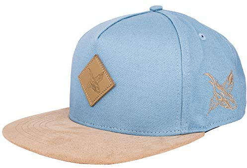 Blackskies® Port St. Lucie Snapback Cap | Damen Herren Baseball Mütze Kappe Kunst-Wildleder Schirm - Hellblau-Beige