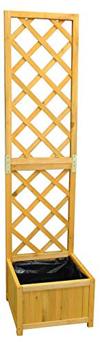Selections Square Wooden Trellis Planter with Liner Ideal for Climbing Plants