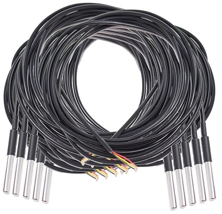 AZDelivery 10 x DS18B20 3M Kabel digitaler Edelstahl Temperatursensor Temperaturfühler, wasserdicht kompatibel mit Arduino und Raspberry Pi inklusive E-Book | kompatibel mit Shelly Temperatursensor