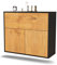Dekati Sideboard Irving hängend (92x77x35cm) Korpus anthrazit matt - Front Holz-Design Eiche - Push to Open