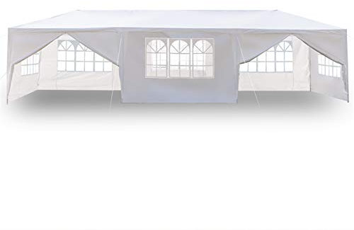 Outvita Tonnelle de Jardin, Tente de Réception Jardin avec 8 Bâches Amovibles pour Fête/Mariage/BBQ, 3x9x2,6m