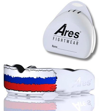 Ares Fightwear® Slim Fit Mundschutz Boxen inkl. Aufbewahrungsbox für Kampfsport, MMA & Athleten I Maximaler Zahnschutz dank Optimaler Passform I Profi Mouthguard für Herren & Damen