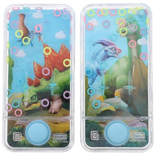 NUOBESTY 2pcs Handheld Water Game Toy Fish Ring Toss Game Arcade Water Ring Classic Retro Handheld Console for Kids