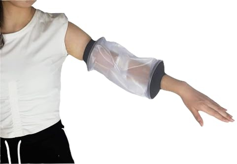 HKF HO KI HO Adult PICC Line Covers for Shower,Waterproof Cast Cover Arm & Elbow,Stretchy Neoprene Seal & Reusable PVC Cast Bags,30cmx22cm