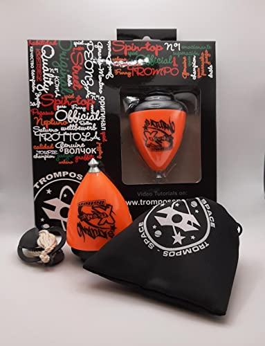 trompos space Saturno XT Roller Gerardo Montero und Javi De María Kreisel, ab 3 Jahren, inklusive Schnur, Trompete und Brotdose, Orange, Medium (SXRNJCU)