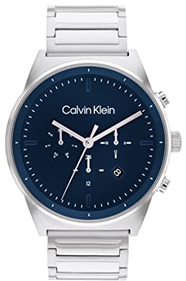 Calvin Klein Multi Zifferblatt Quarz Uhr für Herren Kollektion CK Impressive mit Edelstahl- oder Lederarmband