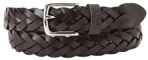 Levi's Leather Braid Belt, Dark Brown, 100 Unisex, marrone scuro, 100 cm