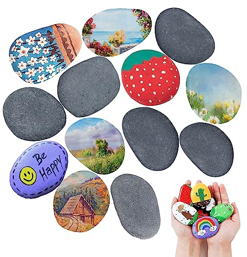 CHmiss Steine Zum Bemalen Dekorieren,Dekosteine Naturstein,Steine Zum Bemalen,Glatte Große Kieselsteine,Malsteine,für Kunst, Handwerk,Blumentöpfen und Aquarien(5-8cm) (13)