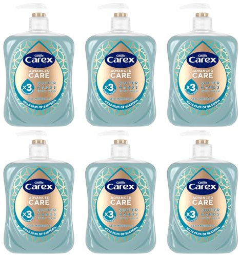 Carex Advanced Care Sea Minerals Antibacterial Hand Wash, 3x More Moisturisers, Clean & Protect Hands, Bulk Buy, Pack of 6 x 500 ml
