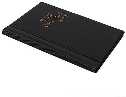 Coin Collecting Album, 120 Pocket Black Coin Collection Holder Book