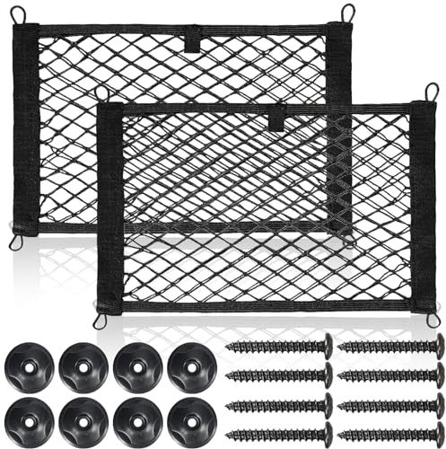 Red Maletero de Coche, Camper Furgoneta Accesorios 2 Unidades, 40 x 25 cm, Almacenamiento Universal para Coche, Red de Almacenamiento para caravanas, Camiones, Furgonetas