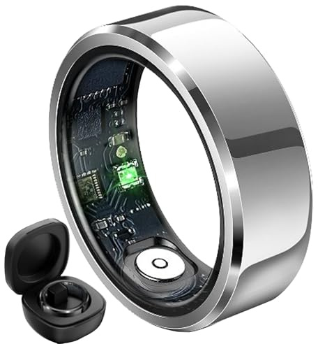 Smart Ring för Kvinnor och Män - Fitness Tracker med Laddningsfodral, IP68 Vattentät, 7 Dagars Batteri, Intelligentsömnövervakning