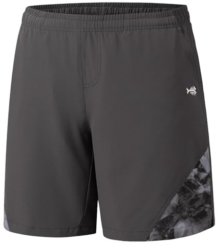 Bassdash 7 Pulgada Hombre Pantalones Cortos de Pesca para UPF 50+ Ligeros Impermeables de Secado Rápido Senderismo Bolsa con Cremallera FP06M