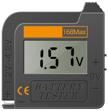 Universal Digital Battery Tester Checker For All Battery C, AA, AAA, D, N, 9V 6F22 and 1.5V button cell batteries Electrical Equipment (Requires No Battery for Operation)