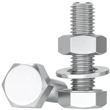 Drenky 10 Pezzi Bullone Con Dado E Rondelle M10 X 30 mm Bullone Esagonale E Dadi M10 Viti a Macchina Acciaio Inox A2 V2A Set Di Viti Esagonali, DIN933 / DIN934 / DIN125